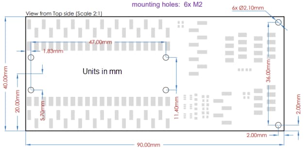 Mechanical Drawing - Monolithic Power Systems (MPS) EVKT-MagAlpha-MagDiff Communication Kit